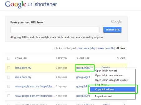 Bulk SMS Google URL Shortener