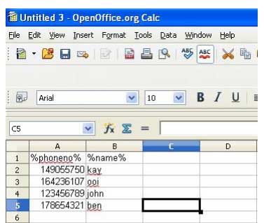 How to send SMS using CSV file