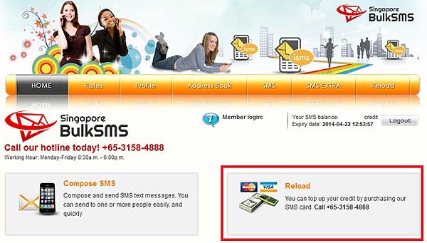 Reload Credit in Bulk SMS Indonesia